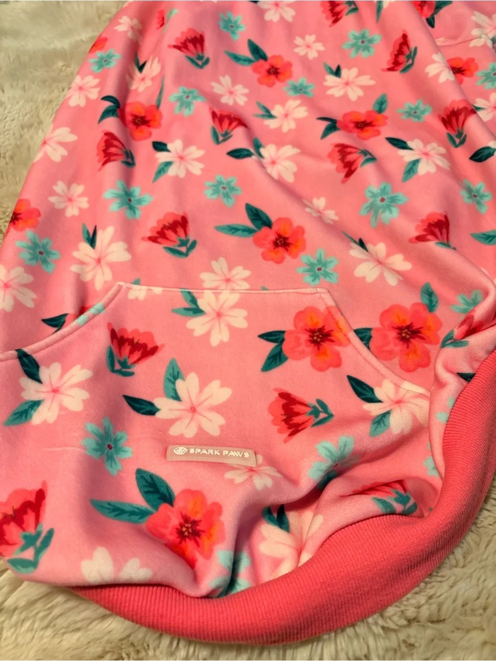 Spark Paws 5x Floral Dog Hoodie - Soft Floral Print
